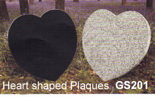 Gavins Memorials, Ballyhaunis, Co Mayo, Ireland.  Heart Shaped Plaques - GS 201