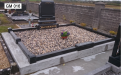 Gavins Memorials, Ballyhaunis, Co Mayo, Ireland.  Black Granite Scroll - GM 016